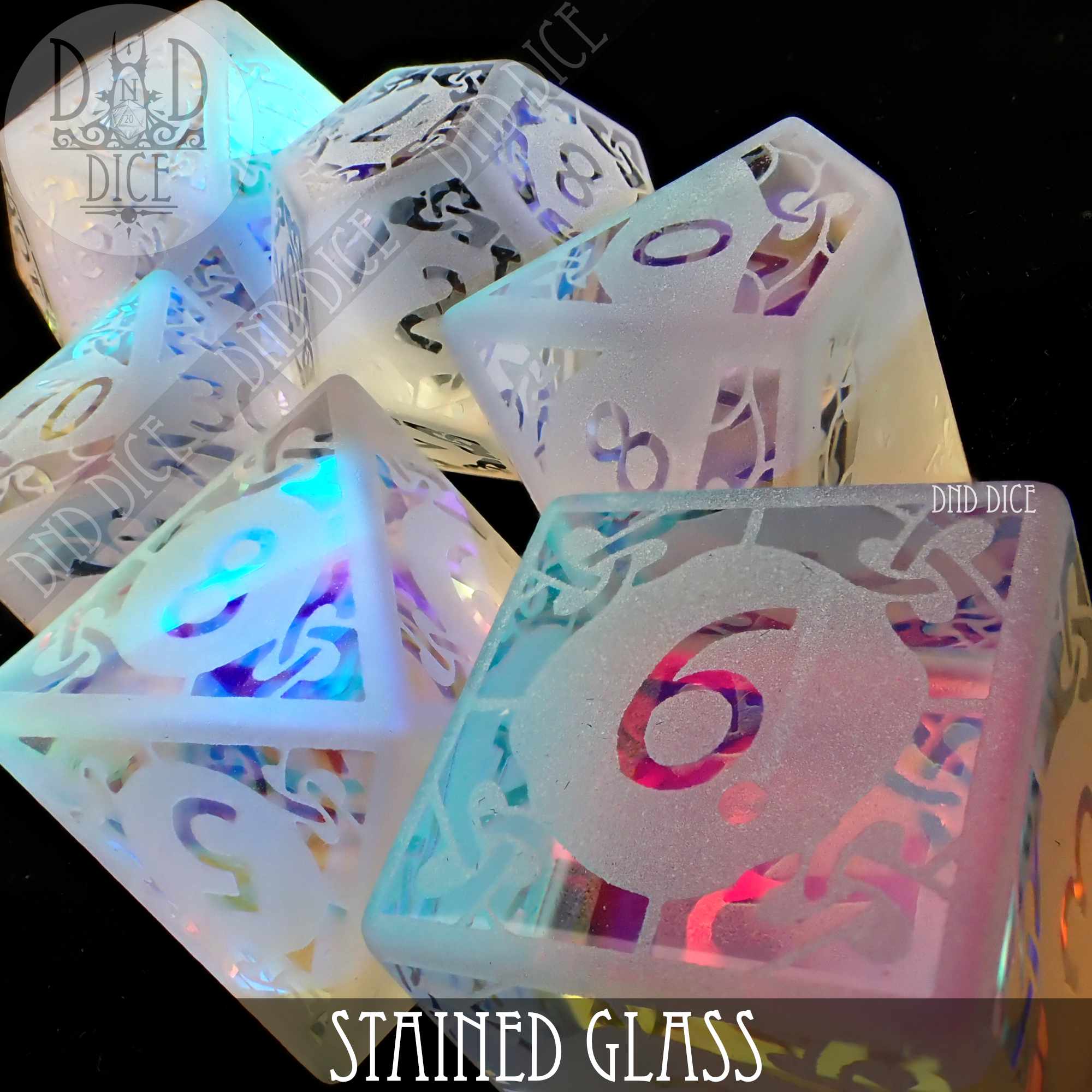 Stained Glass Frosted Dice Set (Gift Box) - Image 2