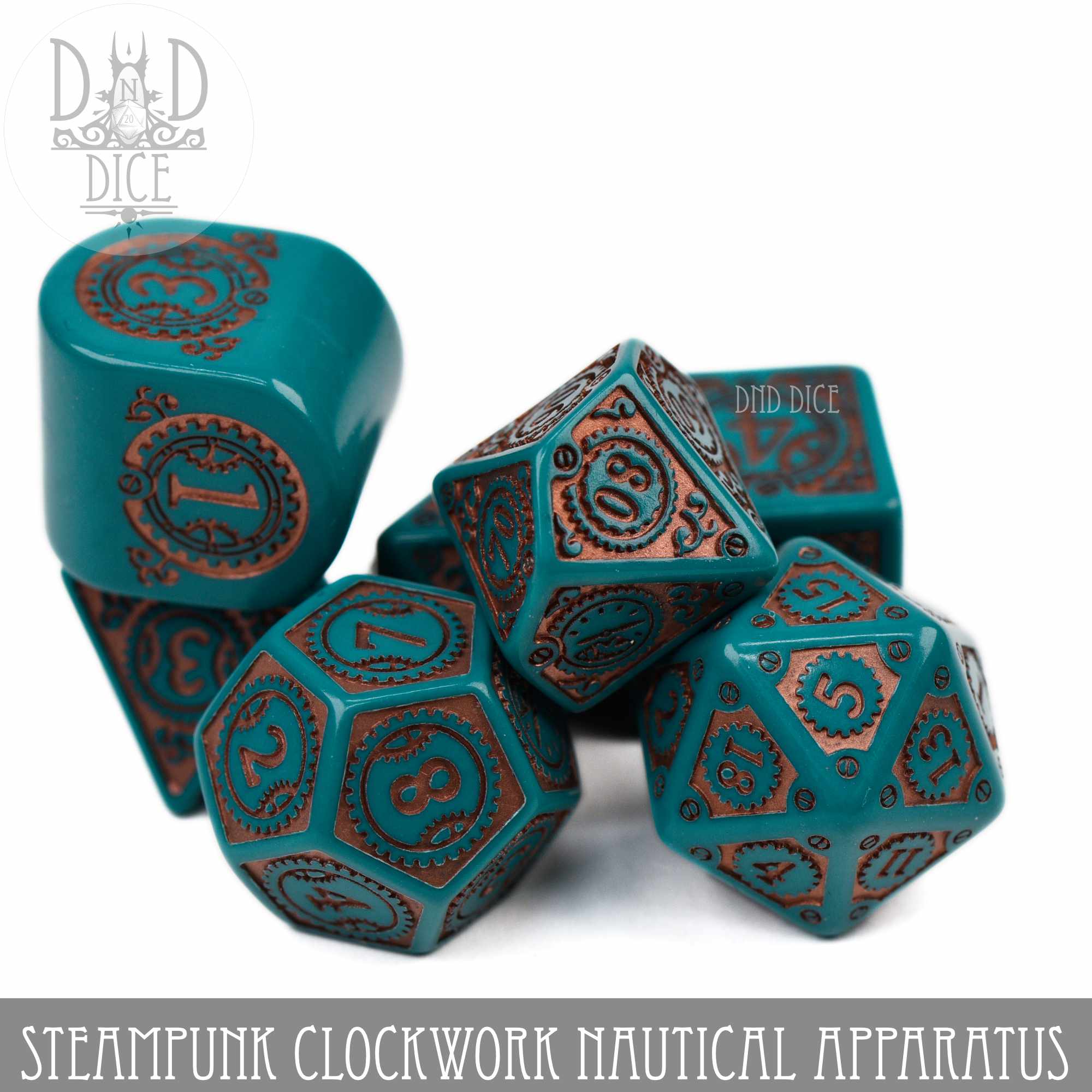 Steampunk Clockwork Nautical Apparatus Dice Set - Image 2