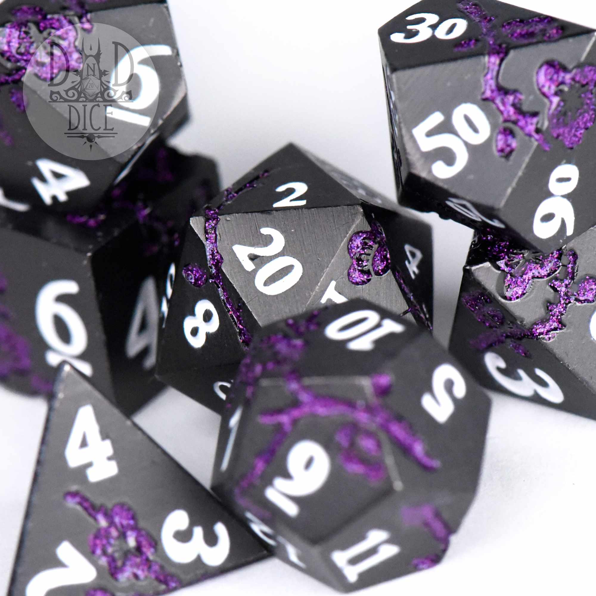Steel Magnolias Purple Metal Dice Set - Image 2