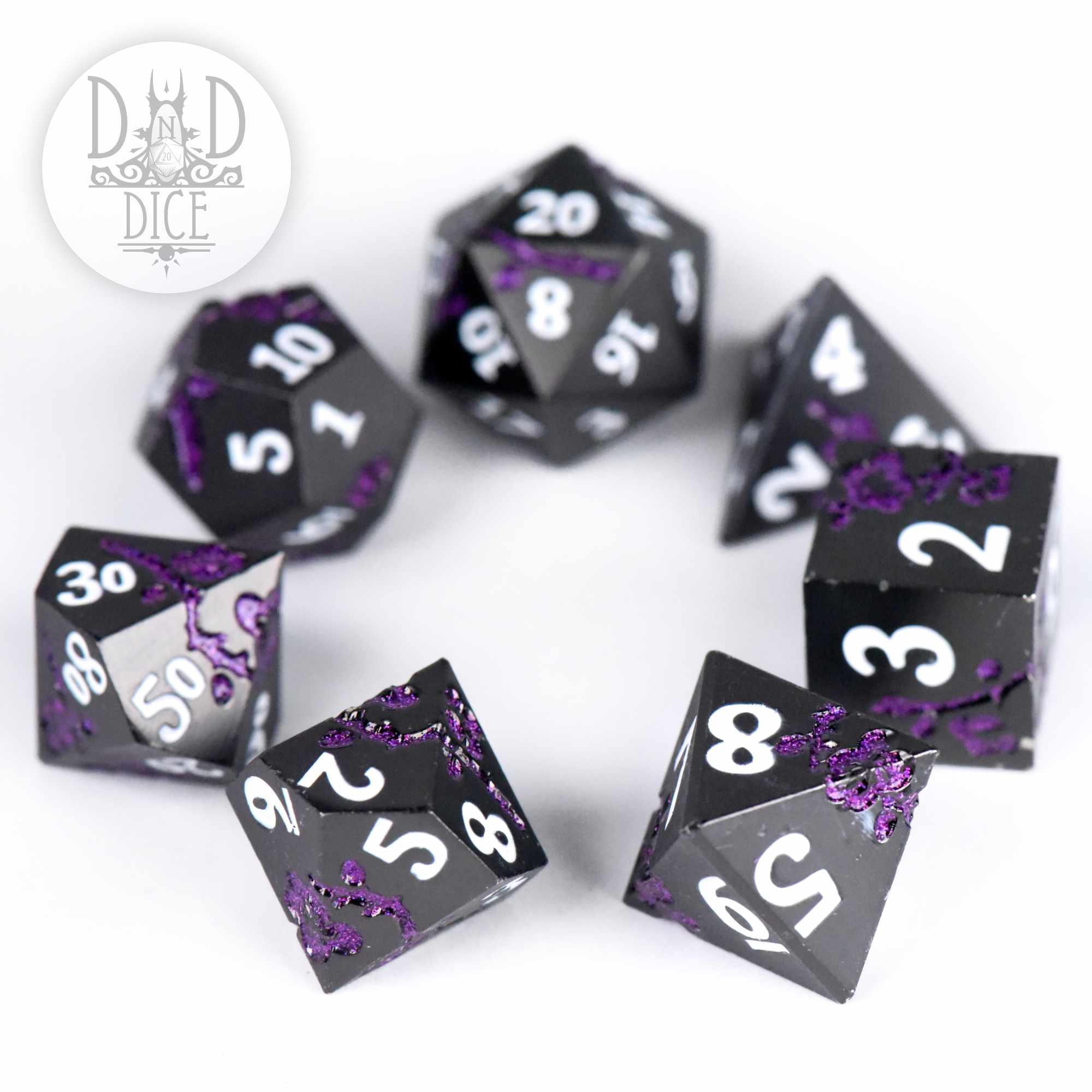 Steel Magnolias Purple Metal Dice Set - Image 3
