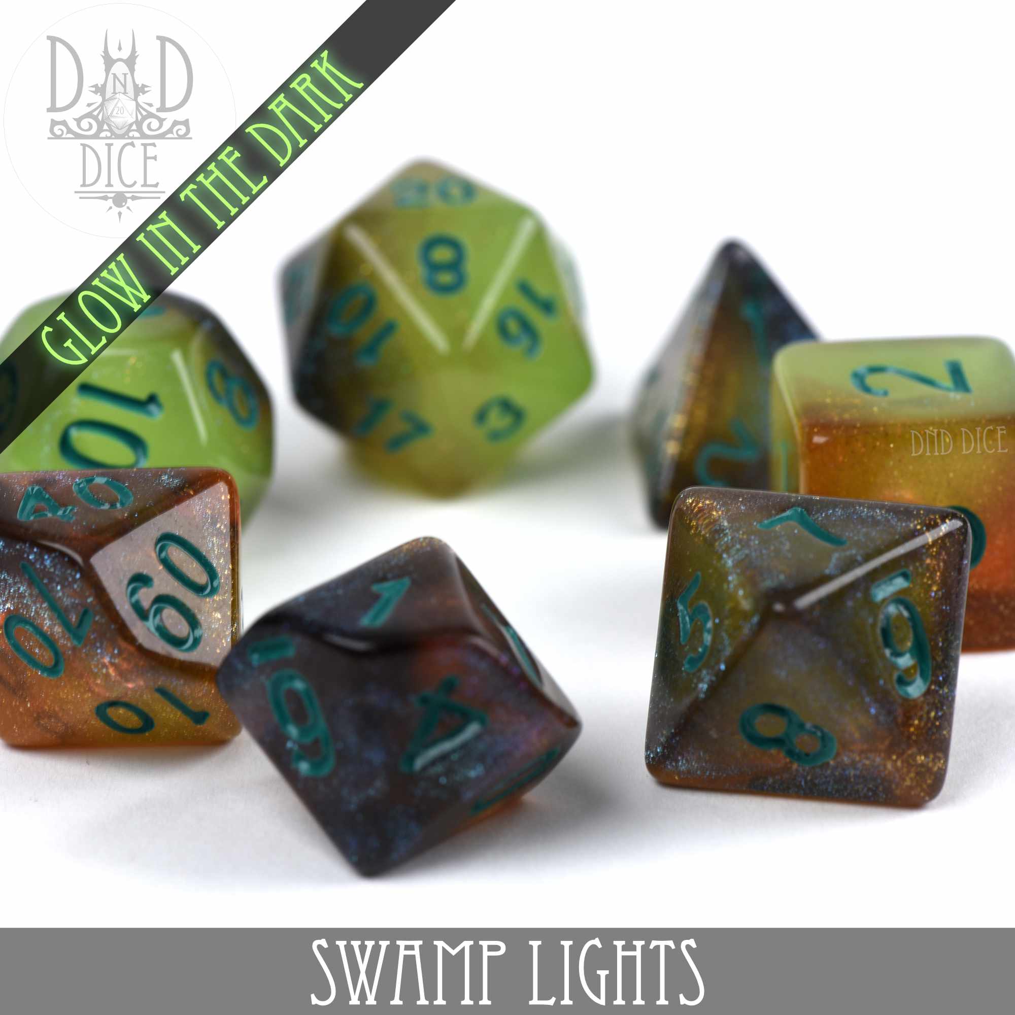 Swamp Lights Glow in the Dark Dice Set - Image 3