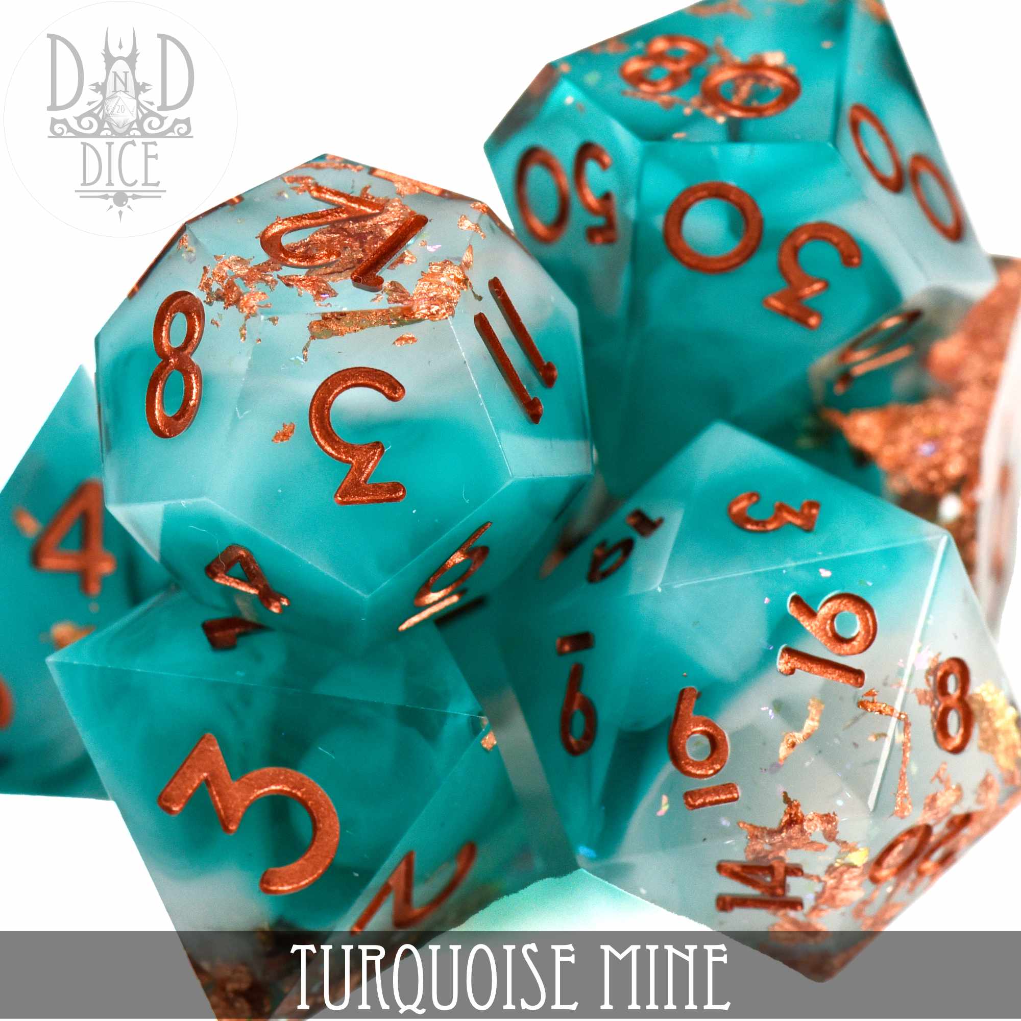 Turquoise Mine Handmade Dice Set - Image 2