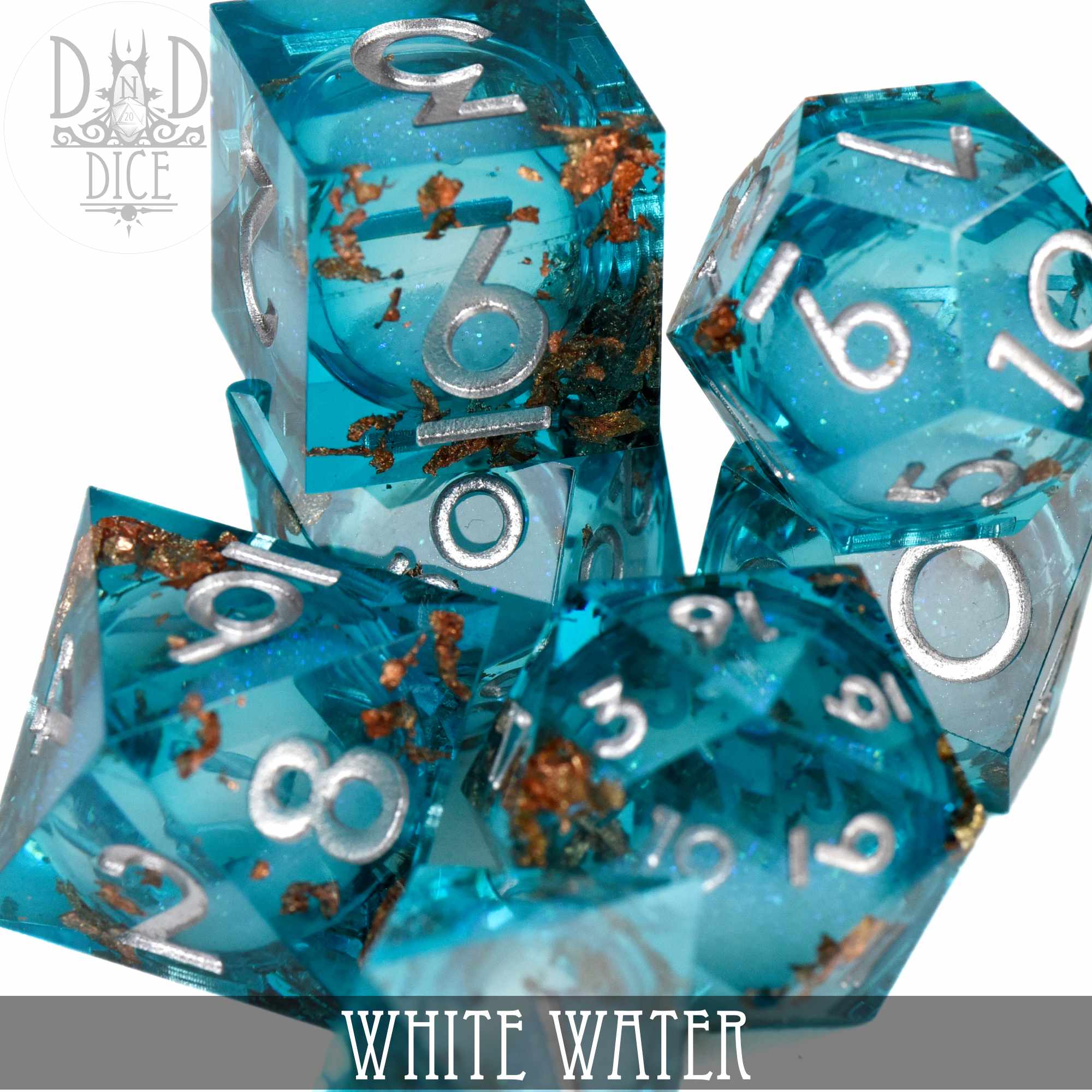 White Water Liquid Core Dice Set - Image 2